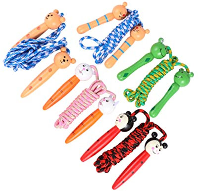 KITANDOVE Kinder-springseil Mit Holzgriff Cartoon-design Langlebiges Seil Leicht Für Training Und Fitness 5 Stück