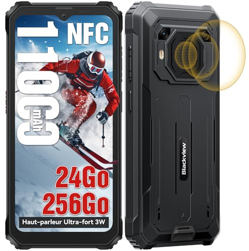 Blackview BV6200 Plus Rugged Smartphone 2025, Batteria 11000mAh Telefono Indistruttibile 24GB+256GB/2TB TF, 6.56 HD+, 98dB Altoparlante, Fotocamera AI 16MP+13MP, Fingerprint/NFC/GPS/2 Anni Garanzia