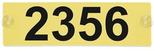 TAXI Ordnungsnummer Schild Kunststoff - 15x7cm - gelb - mit Wunschnummer beidseitig beschriftet