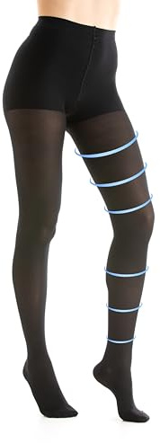 Damen Medizinische Kompressionsstrumpfhose, Klasse 1, 14-16 mmHg, Micro 70 Den, Beige, Schwarz, Marine