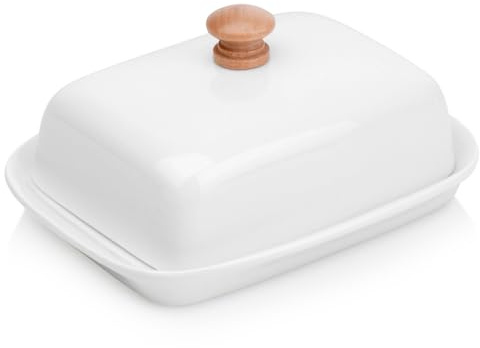 Vilde Butterdose Butterschale Butterbehälter Butterglocke aus Keramik weiß
