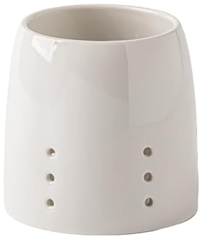 Organizador de cubiertos de porcelana con agujeros de drenaje, soporte de cerámica blanca para utensilios de cocina, base antideslizante y tarro de apertura grande, adecuado para cucharas y espátulas