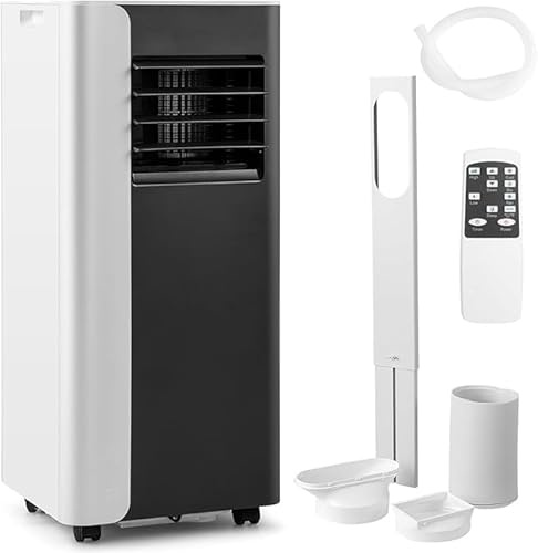RELAX4LIFE Climatiseur Mobile 7000 BTU, 5 EN 1 Froid/Vent/Déshumi/Séchage/Sommeil, 16-32℃, Minuterie 24H, Climatiseur Mobile avec Evacuation, Clim Chambre Silencieux 7000 BTU, 28 ㎡, Kit de Fenêtre
