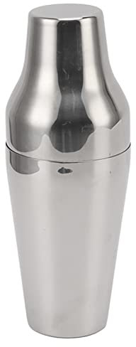 Drink in acciaio inossidabile shaker in stile francese a 2 sezione mixer drink shaker per bar da campeggio a casa picnic (Argento)