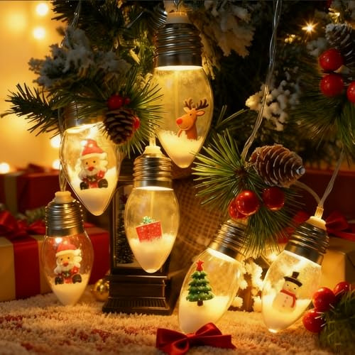 GAROMIA Lichterkette Weihnachten 2m 10 LED Lichterkette Weihnachtsbaum Weihnachtsgirlande Weihnachtsdeko Tannengirlande Lichterketten Künstlich Girlande für Inneneinrichtung Haus Treppen Kamin