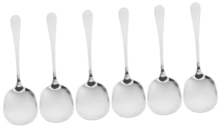 SKISUNO 6pezzi Cucchiai Da Portata in Acciaio Inox Utensili Da Cucina Grandi Per Buffet Feste Riunioni Di Famiglia Lavabili in Lavastoviglie