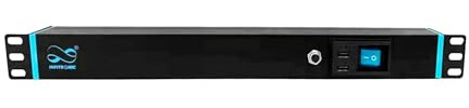 Infitronic INSV1010 19 Zoll PDU 1HE, 8-Fach Power Twist Steckdosenleiste verriegelbar, Stromverteiler mit USB & LED Schwanenhalslampe, H07RN-F Gummikabel, Überspannungsschutz, Rack-Beleuchtung