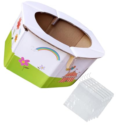 WEKAMOS Faltbares Tragbares Kindertöpfchen aus Robustem Papier mit Beuteln Reisetoilette Outdoor windelfrei training Praktischer Toilettensitz für Auto und Unterwegs