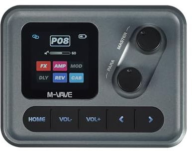 M-VAVE Pocket AMP Effect Pedal Guitar Bass 6 Modules 80+ Built-in Presets Acoustic Effects Chorus Delay Reverb IR CAB Modulation Tremolo Stereo TRS USB Type-C Audio Interface LOOPBACK Recordable