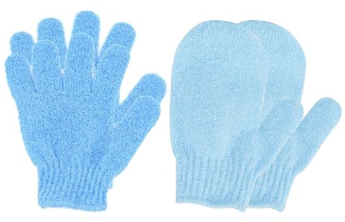 Juguta 2 Paires Gant Exfoliant Corps, Gant Gommage Corps, Body Scrub Exfoliating Glove, Gant de Douche Exfoliante, Premium Exfoliating Mitts, Gant Exfoliant Visage Corps