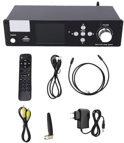 Topiky Convertidor Separador de Decodificador de Sonido Envolvente 5.1, de Decodificación de Sonido HDMI 4K de 192 Khz 32 bits con Receptor Bluetooth 5.0, AV Analógico Digital USB (Enchufe de la UE)