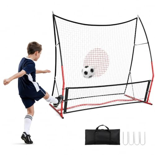 Virimolo Filet De Rebond De Football Pliable 180x140x80 cm | Double Face Rebondisseur Football | Filet d’Entraînement Professionnel pour Tir, Passe Et Contrôle | Équipement Football Multidirectionnel