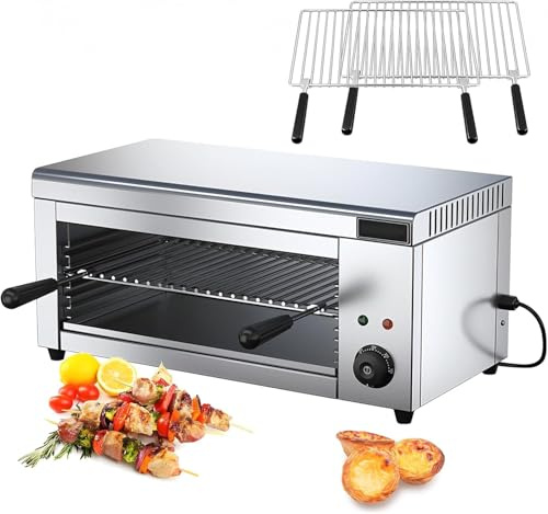YXYLJOZ 2000W Electric Grill & Salamander Oven - Countertop or Wall-Mount, Perfects for Pizza, Cheese, Sandwiches, Fish, Steak & Chicken - Ideals for Home & Commercial Use