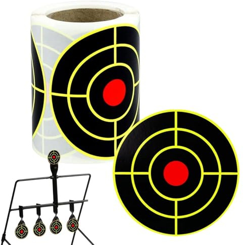 Splatter Targets Stickers - Reaktiva Skjutfläckar Av Klibbigt Papper, Självhäftande Slagmarkörer, 3- Etiketter Med Högt Viz | För Målställ I Stål, Bågskytte, Airsoft Och Noggrannhetsträning