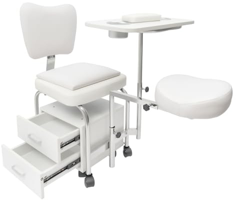 Maniküre-Stuhl in einteiliger Ausführung Multifunktional Nageltisch höhenverstellbar Maniküre-Stuhl-Set mit Stauraum Mobile Nagelstation Maniküre Tisch für Zuhause Schönheitssalon 48 * 46 * 92cm