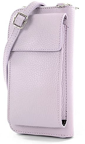 modamoda de P06 Damen Leder Umhängetasche Geldbörse Handytasche für Smartphone 16 x 8 cm 6,9 Zoll handmade in Italy