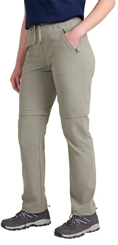 Mountain Warehouse Explorer Womens Zip Off Trousers - Quick Drying Pants, UV Protection Bottoms - Spring Summer, Hiking, Camping & Outdoors Light Khaki (Regular Length) Women's Size 12