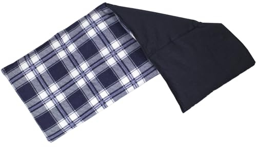 4-Kammer Traubenkernkissen 20x60cm groß - Flanell karo-blau - Wärmekissen & Kältekissen - Körnerkissen mit Traubenkern