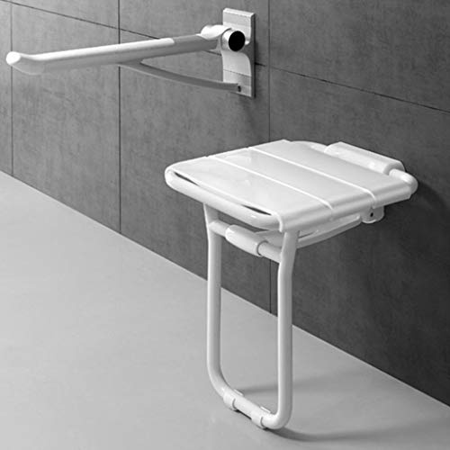 RTY-BY Blanc Siège Chaise de Douche Support Mural - Pliant Salle de Bain Tabourets Ergonomique - Banc de Bain Adultes, Personnes âgées, handicapés Suspension Aide au Bain, Capacité 200 kg