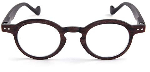 Contacta, Woody Lesebrille für Damen und Herren, trendige Brille mit Holzoptik, Rahmen mit Flexstangen, Packung mit Brillenetui 24 g