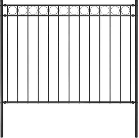 vidaXL Recinzione da Giardino Recinto Protezione Barriera Palizzata Staccionata Perimetro Steccato Pannelli Esterno in Acciaio 1,7x1 m Nera