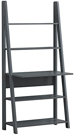 Timber Art Design Riva Ladder Shelf 5-Tier Open Storage Shelves Industrial Bookcase Rack Plant Stand for Living Room Bedroom Kitchen Rustic Shelf Organiser Unit 175.4 x 84.2 x 50 cm