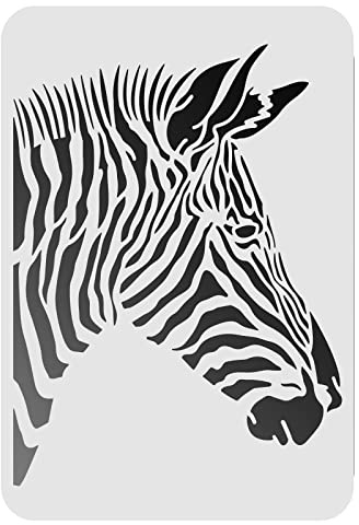 FINGERINSPIRE Zebra-Zeichenschablonen, 29,7 x 21 cm, Kunststoff-Schablonen, Dekoration, rechteckig, wiederverwendbar, zum Malen auf Holz, Boden, Wand und Stoff
