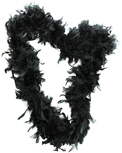 Schwarze Federboa-Zubehör, 180 cm lang, 80 g Federboa, Junggesellinnenabschied, Kostüm, Zubehör