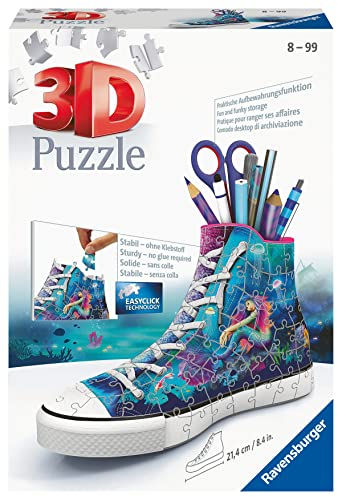Ravensburger 3D Puzzle 11279 - Sneaker Bezaubernde Meerjungfrauen - Praktischer Stiftehalter - Schreibtisch-Organizer für Erwachsene und Kinder ab 8 Jahren