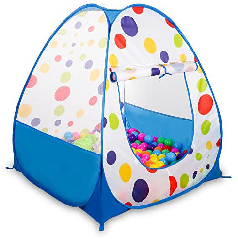 EocuSun Pop Up Playhouse, Ball Pit Kids Play Tent for Indoor & Outdoor, Foldable Tent for Kids Girls & Boys Toys (Balls Not Included) (Blue)