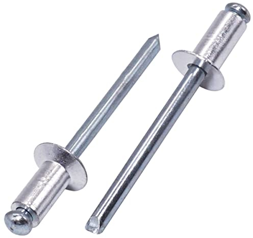 SKIR'CO (300 Stück) Senkkopf Aluminium Blindnieten 4,8 x 10 mm, Stahldorn, Popnieten