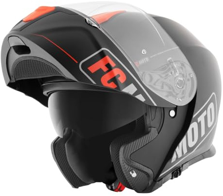 FC-Moto Novo Straight Klapphelm, schwarz/orange, M (57/58)