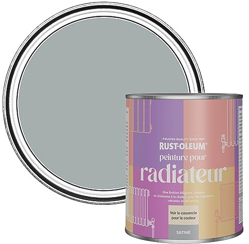 Rust-Oleum, grau Heizkörperfarbe, hitzebeständig, geruchsarm in Seidenglanz Finish - Mineralgrau 750ML