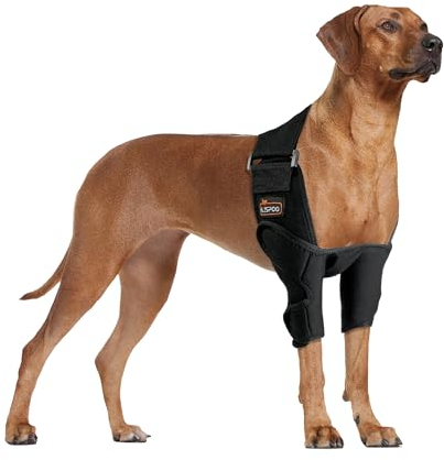 LISPOO Hunde-Ellenbogen-Dysplasie-Stützbandage, Protektoren, Unterstützung für Ellenbogen-Arthritis, Hygroma, Hunde-Schulterbandage bietet Unterstützung und Schutz, lindert Schmerzen und bessere