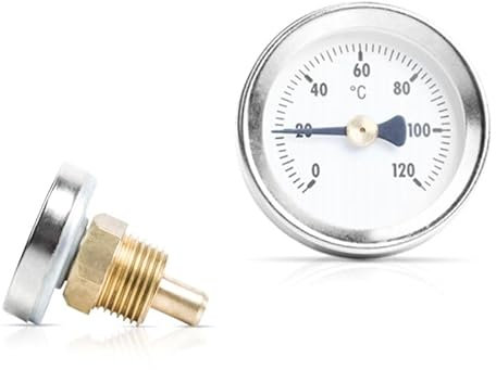 Bimetall Einschraubthermometer mit MessingTauchhülse - 100mm