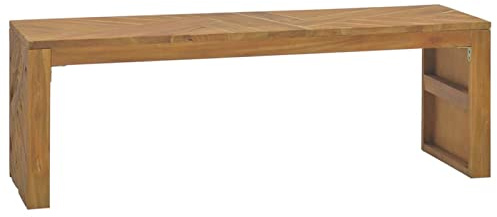 Gecheer TV Stand, Solid Teak Wood 43.3inx23.6inx15in with 3D Shaped Legs, for Living Room, Sideboard, Lowboard