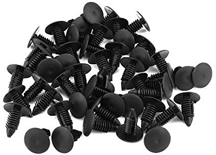 Pilipane Clip per Auto, 50 Clip di Fissaggio per Rivetti in Plastica per Paraurti Nero, Clip per Paraurti, Clip per Auto - Fermi Durevoli con Perno di Spinta per La Sostituzione del Rivestimento