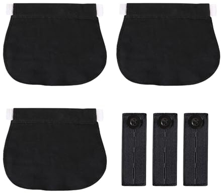 NyxSeat 3 paires de boucles d'extension de ceinture + 3 bandes élastiques, ceinture de grossesse télescopique, grande bande élastique peut être rallongée, spécialement conçue pour les femmes enceintes