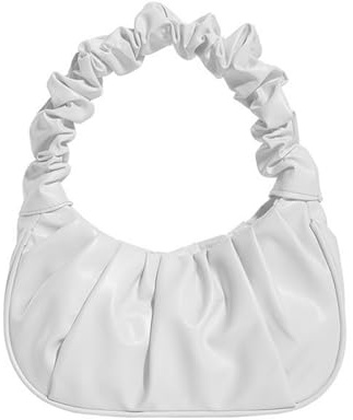 Watreketal Borse a tracolla,Borsa a mezzaluna alla moda Borsa casual per donna Ragazza Borsa versatile per telefono con volant Borsa alla moda pieghettata tinta unita