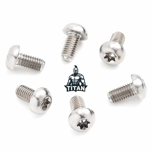 6 Stück OTRADO Titan Bremsscheibe Befestigungs Schraube Fahrrad M5 x 10mm mit Torx T25 nur 1,2g / Bremsscheibenschraube für 6-Loch Bremsscheiben