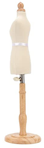 Kleiderpuppe mit Holzsockel, stabil, zum Drapieren von Schnittmustern - leicht bewegliche Kleiderpuppe für Designer, aus Buchenholz