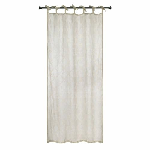 Loberon Gardine Kalidah, mit Spitzenverzierungen, Nostalgie & Eleganz, Romantischer Look, Befestigung durch Bindebänder, Vorhang, Sichtschutz, leinen