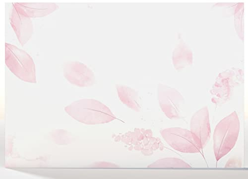 Schreibtischunterlage aus Papier DIN A2 | Abreißblock | DesignPastel Leaves | 25 Blatt | Notiz Unterlage | mit extra Kalenderblatt | optional mit Schutzleiste (mit transparenter Schutzleiste)