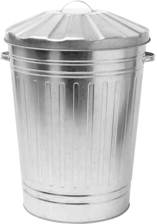 BH | 75L Large Galvanised Metal Dustbin | Pack of 1 | Anti-Rust | Waste Recycle Trash Bin With Lid | Ideal for Home, Kitchen, Garden, Animal Feed Storage, Rubbish Dustbin - by BEST HOUSE