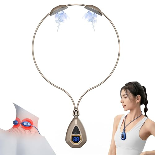 Ohphnt Vagusnervstimulation Gerät Hals,Nackenmassagegerät Mit Wärme,5 Modi Und 15 Intensitätsstufen,EMS-Nackenakupunkturpunkt-Massagegerät