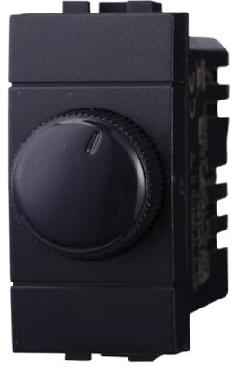 1 MODULO DIMMER, NERO, COMPATIBILE CON BTICINO LIVING, REGOLAZIONE 100W - 1000W, MODULI E FRUTTI 100% COMPATIBILI, MATERIALI DI ALTA QUALITA'