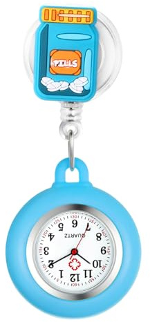 Avaner Krankenschwesteruhr Damen Silikon Pflegeruhr: Schwesteruhr mit Clip Herren Taschenuhr Kitteluhr Pflegeruhr FOB Uhr Anlog Quarzuhr für Arzt Doktor