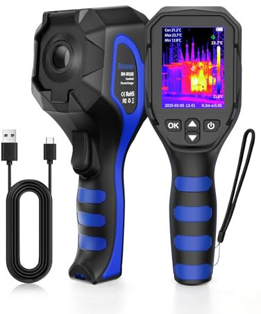 BOSEAN termocamera con risoluzione IR 256 x 192, 25 Hz, < 40 mk, memoria 16 GB, 4 ℃ fino a 1022 ℃ per manutenzione, HVAC (BH-IR256)