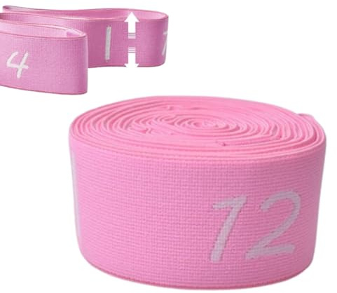SGERUFZ Yoga Band Fascia Elastica per Stretching e Pilates, Dehnband con 12 Anelli per Ginnastica, Danza, Yoga e Allenamento Flessibilità (135 cm x 4 cm)