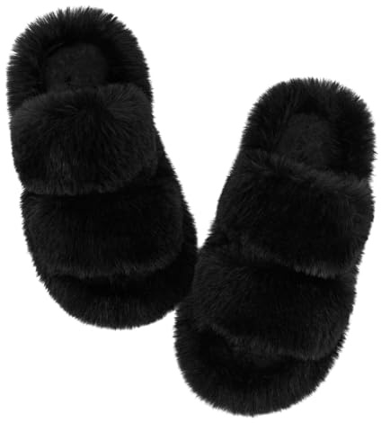 Wostock Pantofole Peluche Donna,Ciabatte Donna Pelose Comode Invernali Moda Slippers